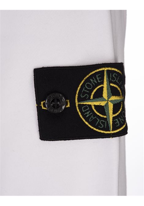 Felpa Girocollo In Cotone Bilogico Garzato Bianco STONE ISLAND | S15-6100028 S0A20V0001